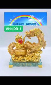2024 Golden Dragon with Full of Wealth Coin Money Bar on Glass Stand For Wealth Luck and Success #A11