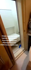 Helper room bed with cabinet customize.singapore for bobm shelter/store room/unity