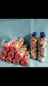 Ecobrick botol 600 ml/Warna Merah: Solusi Ramah Lingkungan