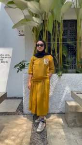Setelan Wanita Terbaru By Px Murstad Gold / one set wanita ootd hijab
