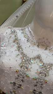 Kebaya Semata Kaki Putih Batu Swaroski Free Slayer & Veil