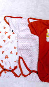 3 Pcs Jumper Bayi 0-6 Bulan SNI Premium Brick Red Series