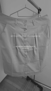 Womens High-Waist Button-Down Pleated Skirt