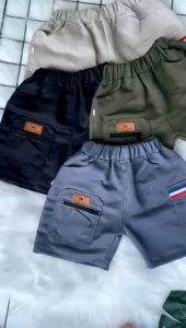 celana pendek anak laki-laki untuk anak usia 1-6 tahun variasi saku sleting