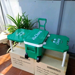 กระติกน้ำแข็ง กระติกช้าง ตั้งวง 15 ลิตร Cooler Chang กระติกตั่งวงช้าง ปาร์ตี้ กระติกกางเป็นโต๊ะ