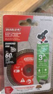 Diablo 3 in. Diamond Continuous Rim Cut‑Off Discs for Masonry