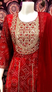 ✈️lndia Dress Fabric Reyon frock-Pent Dupatta Zari Work(set)ชุดเซ็ต3ชิ้น คอตตอลแบรนด์เกรดพรีเมี่ยมจากอินเดีย พร้อมส่ง