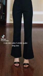 Quần ống loe nữ kẻ sọc nhiều màu hotrend hè