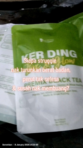 Nurraysa Ker Ding Ttox & Glow (Premix Black Tea with Lemon Lemongrass Honey & Misai Kucing) 4sachet x 15g