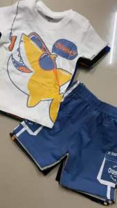 (12-42kg bộ cộc tay quần đùi bé trai thun cotton size nhí đại form rộng rãi in hình Siêu nhân khủng long 190