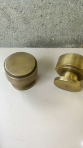 Handle Pintu Rumah Kuningan Antik Motif Knob Polos Diameter 7 cm