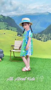 5 - 50 ขวบ ชุดกระโปรงเด็กผู้หญิง รวมลายดอกไม้ แขนตู๊กตา โชว์หลัง ชุดเดรสเด็กผู้หญิง