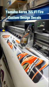 YAMAHA AEROX 155 V1 FIRE CUSTOM DESIGN DECALS (WATERPROOF LAMINATED FADE PROOF)
