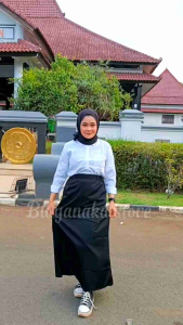 rok kerja wanita panjang A-line formal