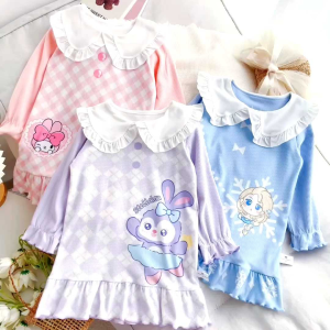 id Kuromi Casual Dress女童库洛米娃娃领连衣裙