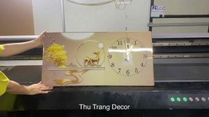 Đồng Hồ Tráng Gương Treo Tường "SƠN THUỶ" In UV 5D Cao Cấp
