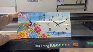 Đồng Hồ Tráng Gương Treo Tường "CHIM CÔNG" In UV 5D Cao Cấp