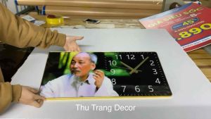 Đồng Hồ Tráng Gương "BÁC HỒ" In UV 5D Cao Cấp - Đồng Hồ Treo Tường Kim Trôi Hiện Đại