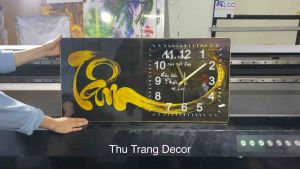 Đồng Hồ Treo Tường CHỮ CHA MẸ/CHỮ THƯ PHÁP In UV 5D Cao Cấp