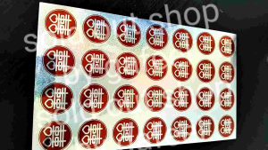 1แผ่น (28ดวง) สติ๊กเกอร์ฟอยล์ ภาษาจีน ซังฮี้ วง3ซม ขนาด13x23ซม พร้อมไดคัท กันน้ำ สีเงินพื้นแดง