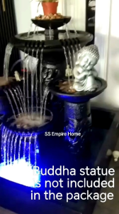 S9 Black Sandstone 4x4 Water Pond Fountain Garden Water Feature Balinese Feng Shui Fish Waterfall Home