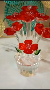 Bunga kristal hiasan ornamen meja unik estetik ruang tamu modern