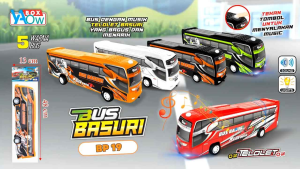 ( BISA COD) Mainan Mobil Bus Basuri TELOLET Ada Musik dan Lampu BP19 / Mainan Miniatur Bus Basuri / Bus Telolet