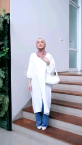 (COD) mecca long tunik lengan 3/4 premium airflow