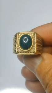 cincin batu bacan Doko majiko asli dim 10x8x5 ring titanium gold size 7