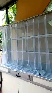 Gorden vitrase Etalase warteg 150x75cm gordeng penutup etalase makanan
