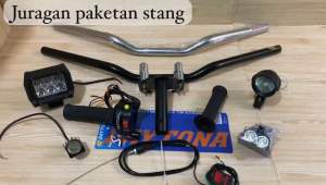 Paketan stang Rzr+adaftor stang+gas spontan 2tombol+lampu tembak led=Gratis saklar