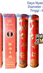 Lilin SUYU Stearin 1 hari Merah Doa Puja Sembahyang Import