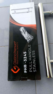 Pull Handle 45 cm Stainless Model Bulat / PHB GLATINO 45 CM / Pull Handle Glatino 45 cm SS / Gagang Pintu 45 cm / Tarikan Pintu / Handle Pintu Stainless / Handle Pintu 45 cm / Handle Pintu Bulat