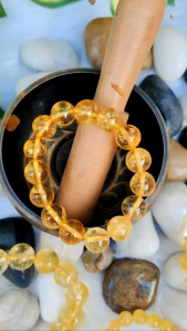 Natural Citrine Stone Citrine Crystals 14mm Success Stone Wealth Business Bracelet