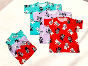 Short and Tshirt for Kids and Adult (Restock May 21 2026) - Cat Print