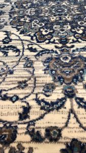 พรมทอแท้ๆ พรมเปอร์เซีย อินโดนีเซีย  พรมปูพื้น ✅ พรมสวย ขนาด 167x225 cm ไซร้ M หนา สวยงาม สีฟ้าขาวสวย