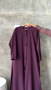 abaya gamis Syari baju umroh  haji terbaru 2024 muslimah Ayra gamis putih oneset  French khimar niqob