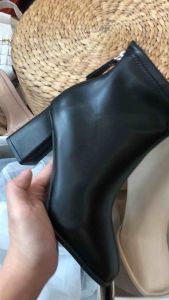 [FREESHIP MAX] Bốt da nữ cổ thấp gót vuông 7 phân - Thời trang nam nữ 88