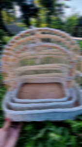 MURAH!!!KERANJANG ROTAN AYUNAN KOTAK SATU SET ISI 3PCS//KERANJANG BUAH//KERANJANG SESERAHAN//HANTARAN//TEMPAT KOSMETIK//