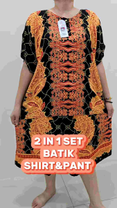 BAJU BATIK JUMBA 5XL 1SET SHIRT & PANT WITH GOOD QUALITY.