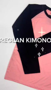 Kaus Polos Panjang Raglan Cobinasi Remaja Dewasa M L XL XXL Santai Seragam