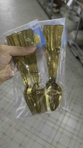 APPN(1ชุดได้2แพค12ชิ้น มีคลิปรีวิว) ช้อน ช้อนซ้อม ช้อนซ้อมทานอาหาร วัสดุสแตนเลส ช้อนซ้อมโรงแรม ช้อนซ้อมภัตตาคาร ลายดอกไม้ สีทอง เรียบหรู ด้ามจับถนัดมือ น้ำหนักกำลังดี LH5351 ตกแต่งบ้าน ร้านอาหาร คาเฟ่ ภัตตาคาร โรงแรม สินค้าพร้อมจัดส่ง (1756681260)