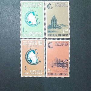 Koleksi Prangko kuno Indonesia klasik 4 Pcs Seri PATA Tahun 1963 UN USED