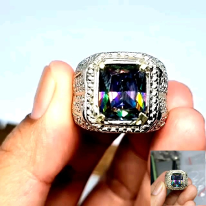 Cincin Batu Permata Mistik Quart Sintetik: Desain Modern & Elegan
