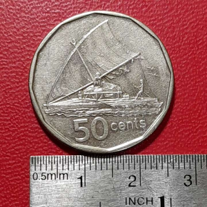 Koin FIJI Koleksi kuno Jadul 50 Cents Tahun 2009 BEKAS