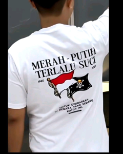 KAOS VIRAL ONEE PIECEEE MERAH PUTIH TERLALU SUCII DISTRO