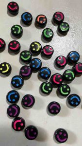 100 pcs smile face bead size 9 mm mix bright or pastel colors for diy jewelry accessories