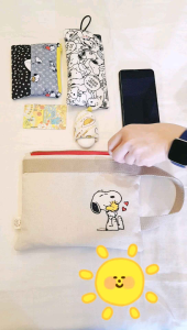 Wristlet big enough for mobile phone small wallet etc. Handmade by SG crafter
