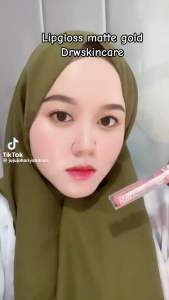 DRWSKINCARE Lipgloss Matte Gold dan Pink Waterproof