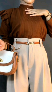 ORO PANTS Highwaist Loose Pants Trousers- Bahan Semi Woll Anti Kusut Kekinian